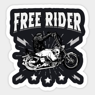 Free Rider vintage Motorbike Biker Gift Sticker